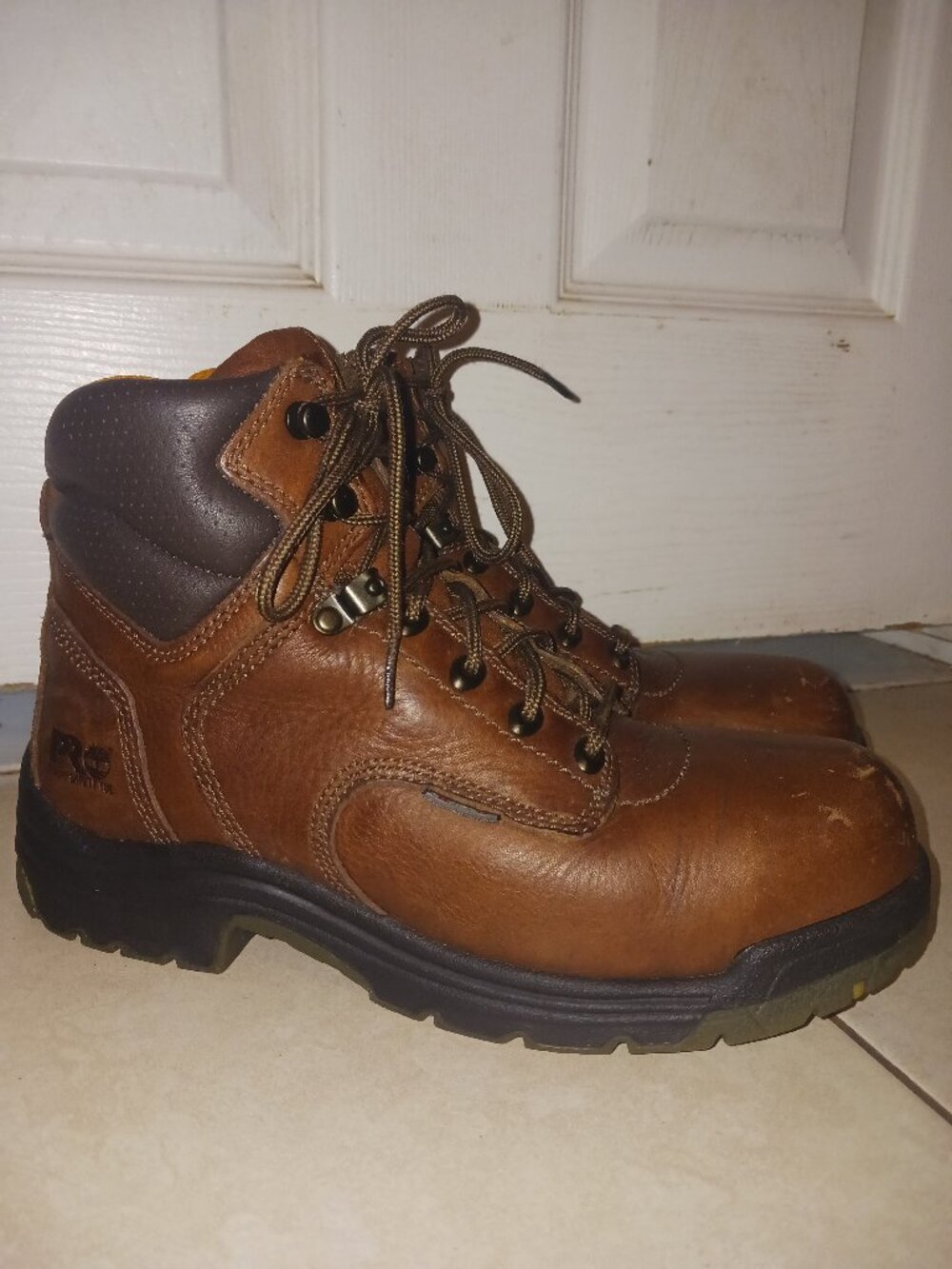 Timberland PRO Series EH Leather Work Boots Women's 8.5M Titan Safety Toe